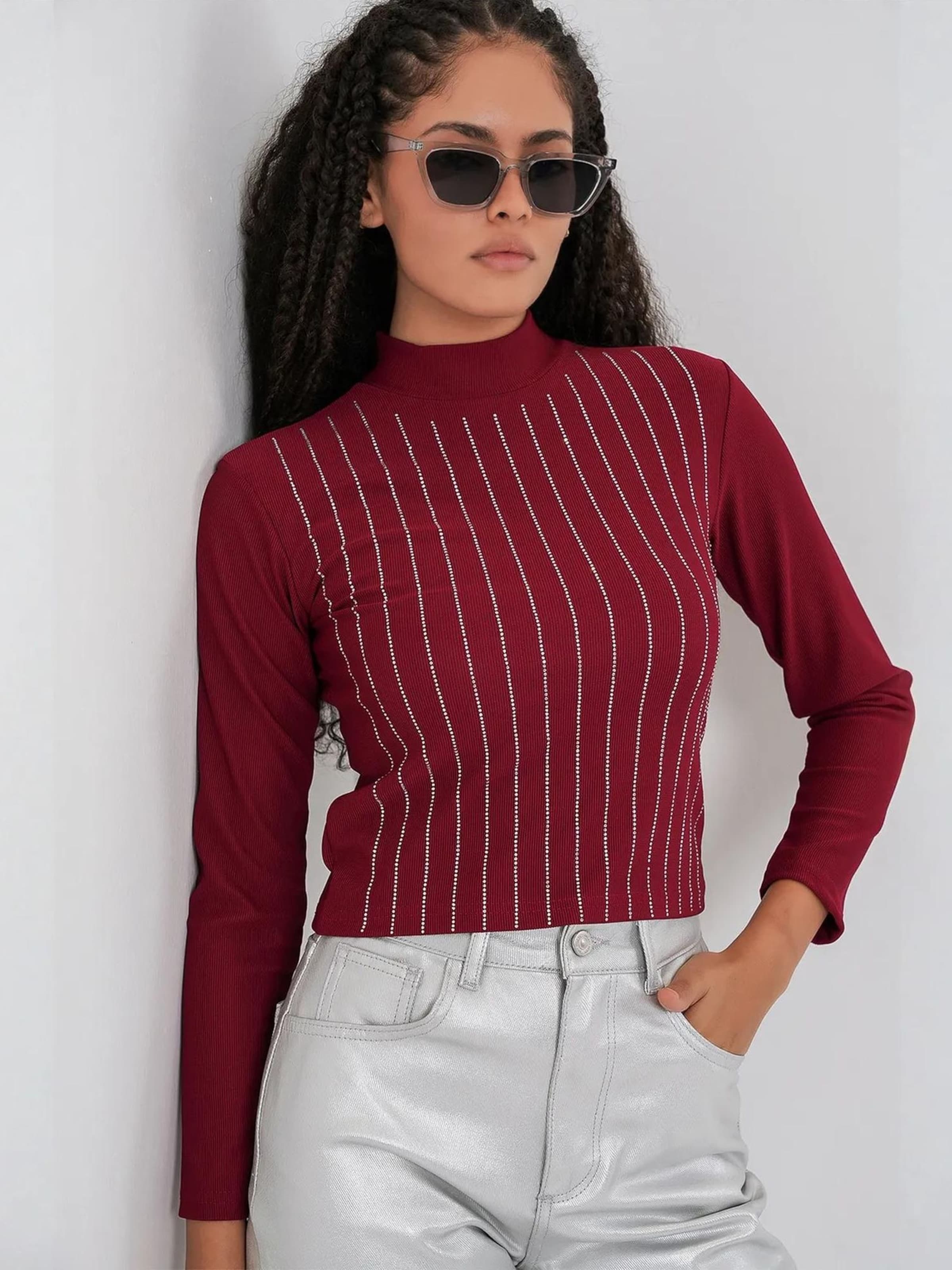 Bigdart Боди-рубашка в бордовом цвете
Bigdart Боди-рубашка в бордовом цвете