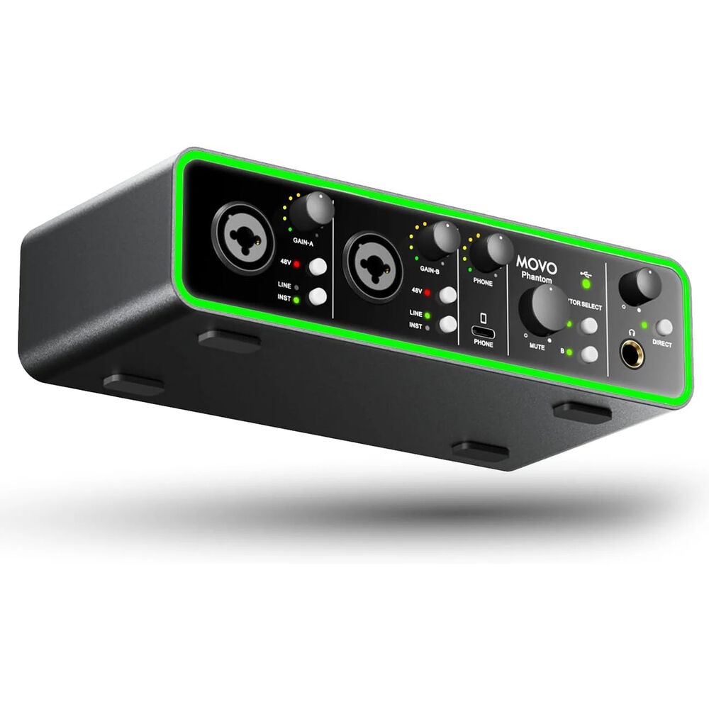 Movo Photo Phantom 2-канальный USB-аудиоинтерфейс с RGB
Movo Photo Phantom 2-канальный USB-аудиоинтерфейс с RGB