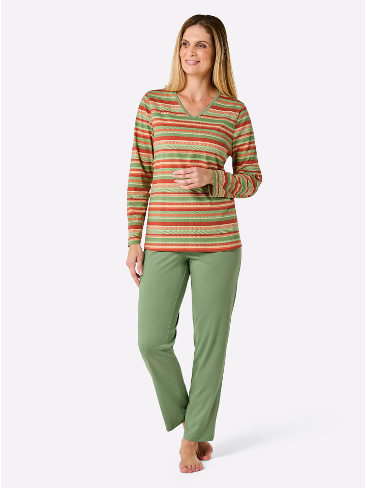 WITT WEIDEN Пижама в полоску эвкалиптово-террарского цвета
WITT WEIDEN Пижама в полоску эвкалиптово-террарского цвета