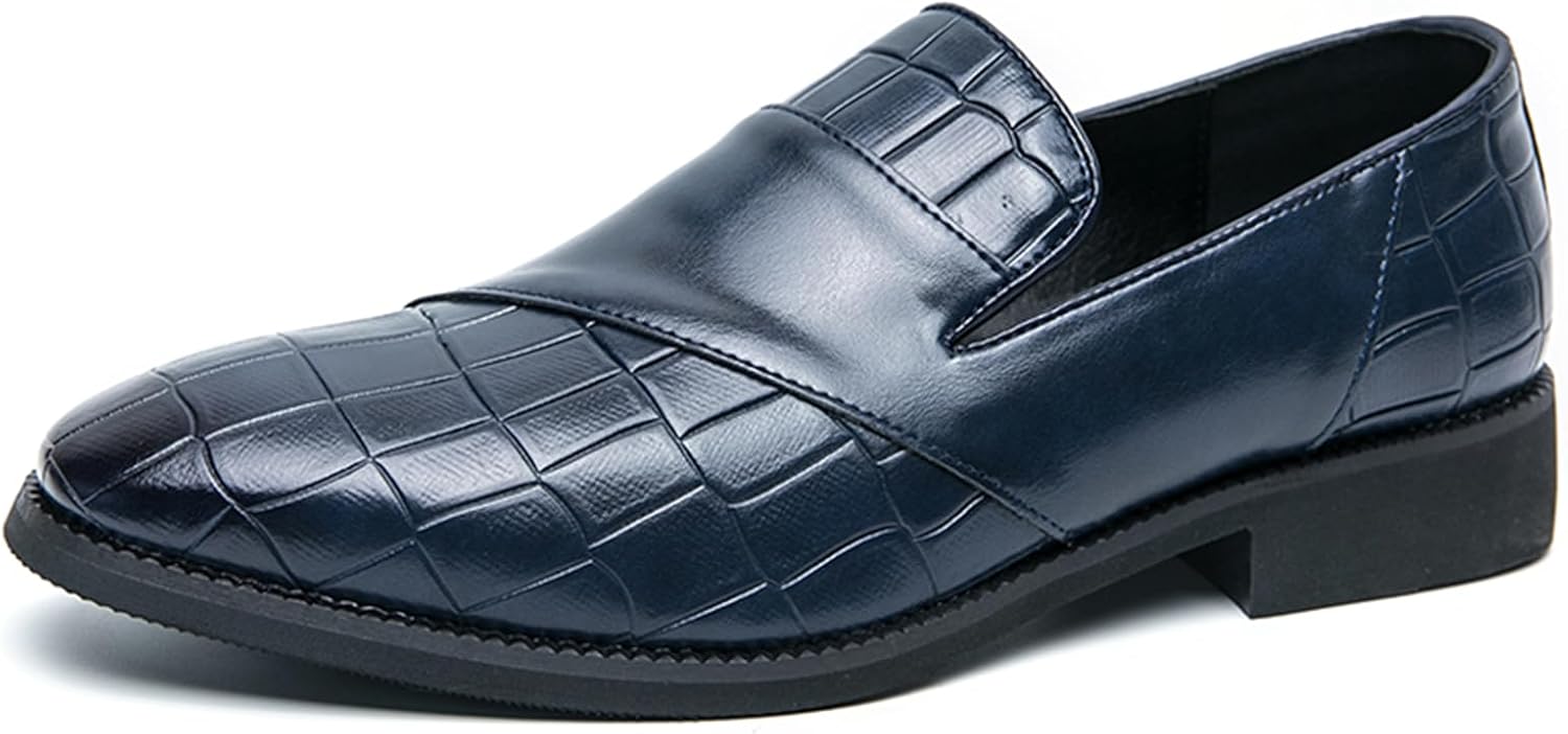 Мужские кожаные лоферы с тиснением под крокодила, с заостренным носком и низким каблуком, для формальных событий, офиса, свадеб и вечеринок Tengfeifly, синий
Мужские кожаные лоферы с тиснением под крокодила, с заостренным носком и низким каблуком, для формальных событий, офиса, свадеб и вечеринок Tengfeifly, синий
