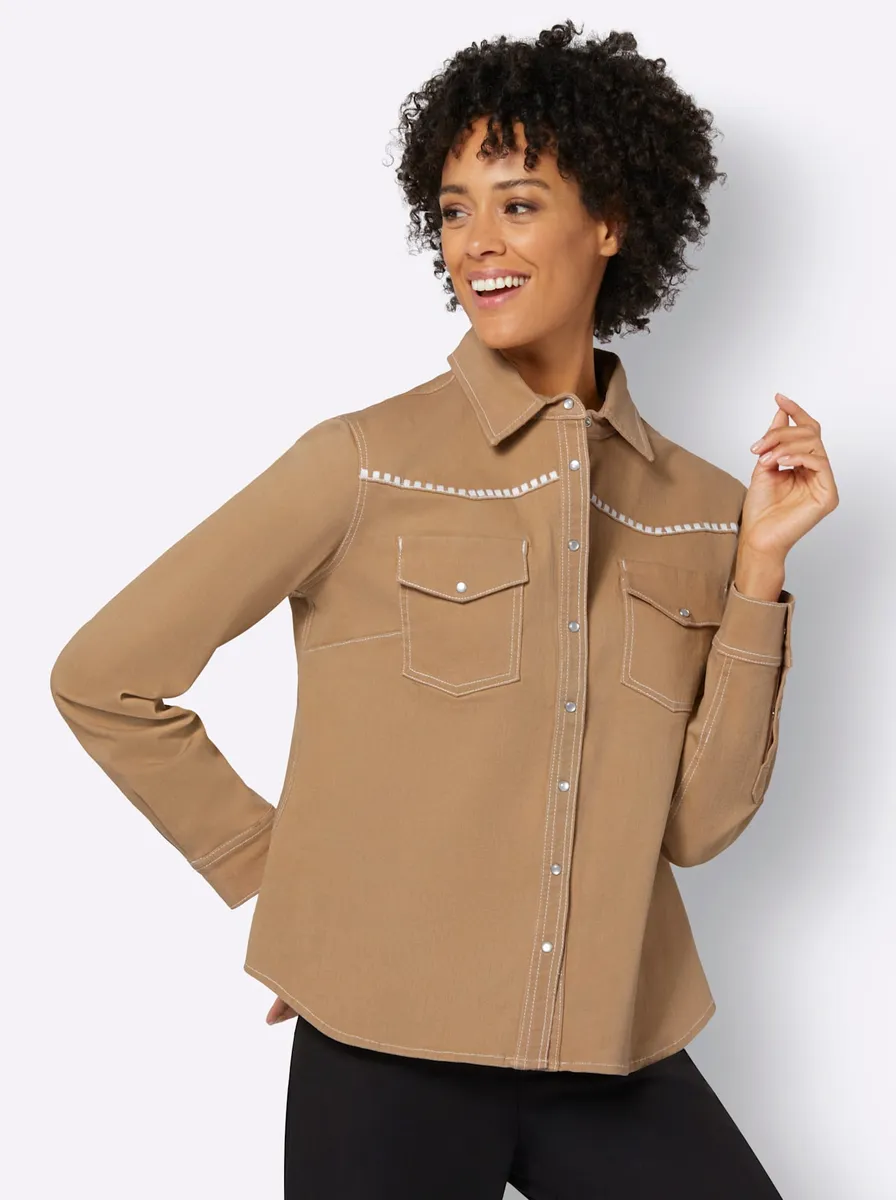 Джинсовая блузка в стиле casual Casual Looks, цвет Camel
Джинсовая блузка в стиле casual Casual Looks, цвет Camel