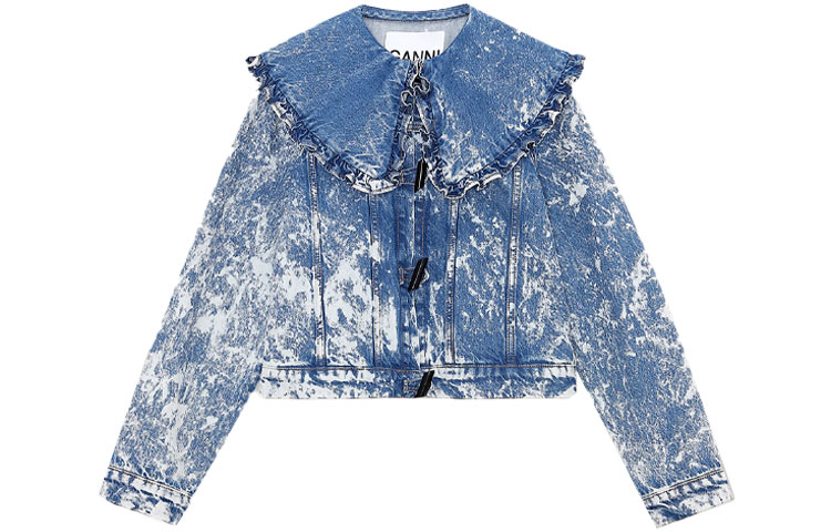 GANNI Джинсовая куртка женская Blue Lapel, умеренно прямой крой
GANNI Джинсовая куртка женская Blue Lapel, умеренно прямой крой