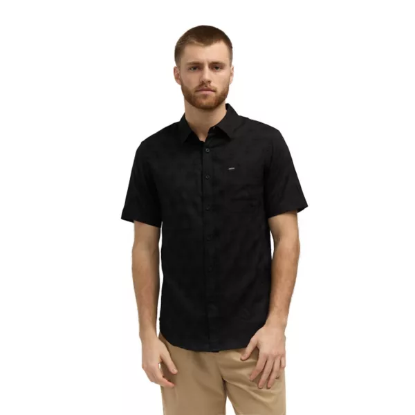 Мужская рубашка с геометрическим узором и короткими рукавами, застегивающаяся на пуговицы, из ткани «добби» Matix, цвет black black
Мужская рубашка с геометрическим узором и короткими рукавами, застегивающаяся на пуговицы, из ткани «добби» Matix, цвет black black