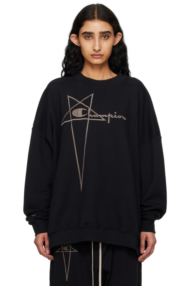 Чемпион джамбо свитшот Rick Owens, черный
Чемпион джамбо свитшот Rick Owens, черный