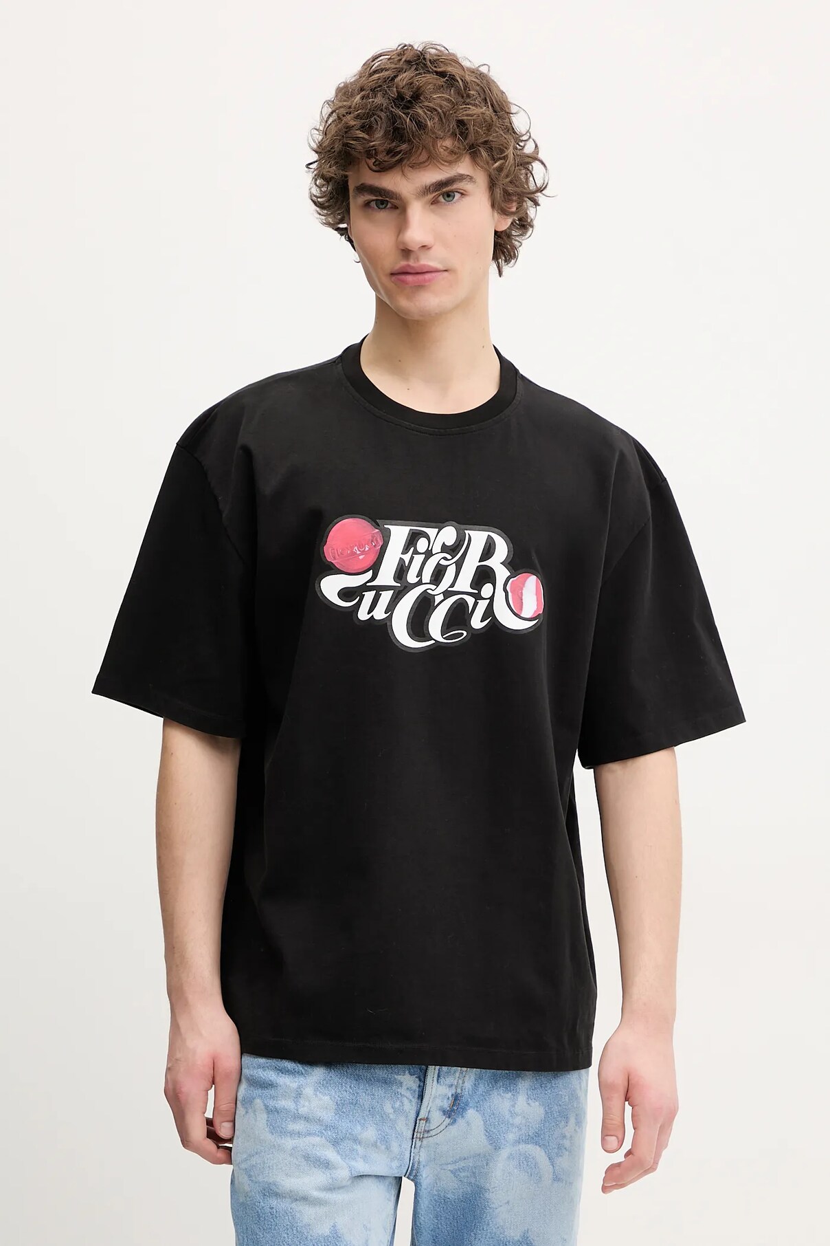 Футболка хлопковая Футболка свободного кроя с логотипом Curly Lollipop Fiorucci, черный
Футболка хлопковая Футболка свободного кроя с логотипом Curly Lollipop Fiorucci, черный