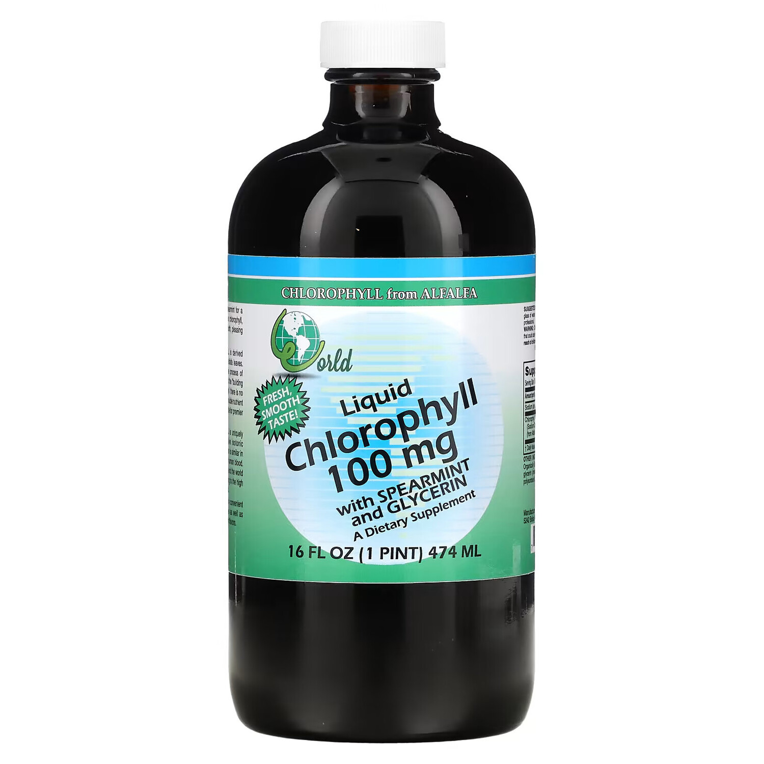 World Organic, жидкий хлорофилл с мятой и глицерином, 100 мг, 474 мл (16 жидк. унций)
World Organic, жидкий хлорофилл с мятой и глицерином, 100 мг, 474 мл (16 жидк. унций)
