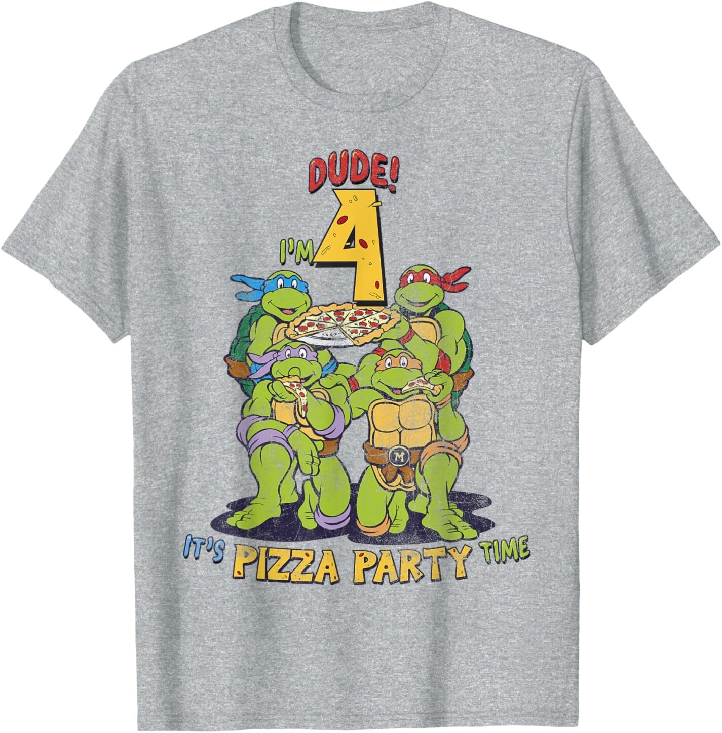 Мужская футболка Teenage Mutant Ninja Turtles I'm 4 Dude Pizza Birthday Party, серый вереск
Мужская футболка Teenage Mutant Ninja Turtles I'm 4 Dude Pizza Birthday Party, серый вереск