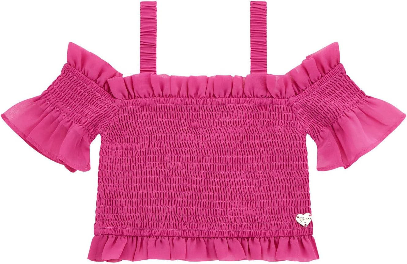 Топ с короткими рукавами GUESS Girls' Chiffon, Pink Burst
Топ с короткими рукавами GUESS Girls' Chiffon, Pink Burst