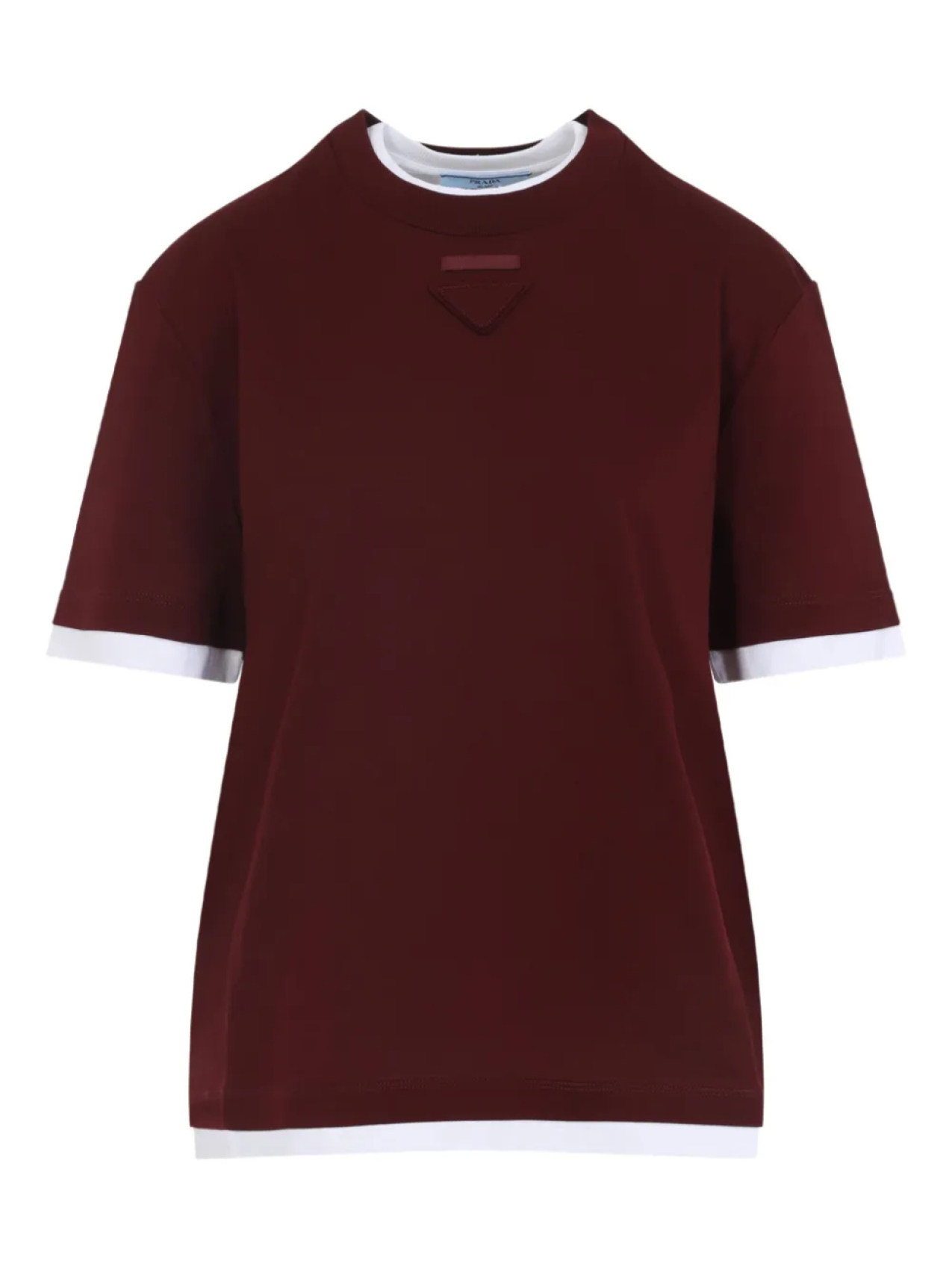 Многослойный топ с треугольными пластинами от Prada, красный
Многослойный топ с треугольными пластинами от Prada, красный