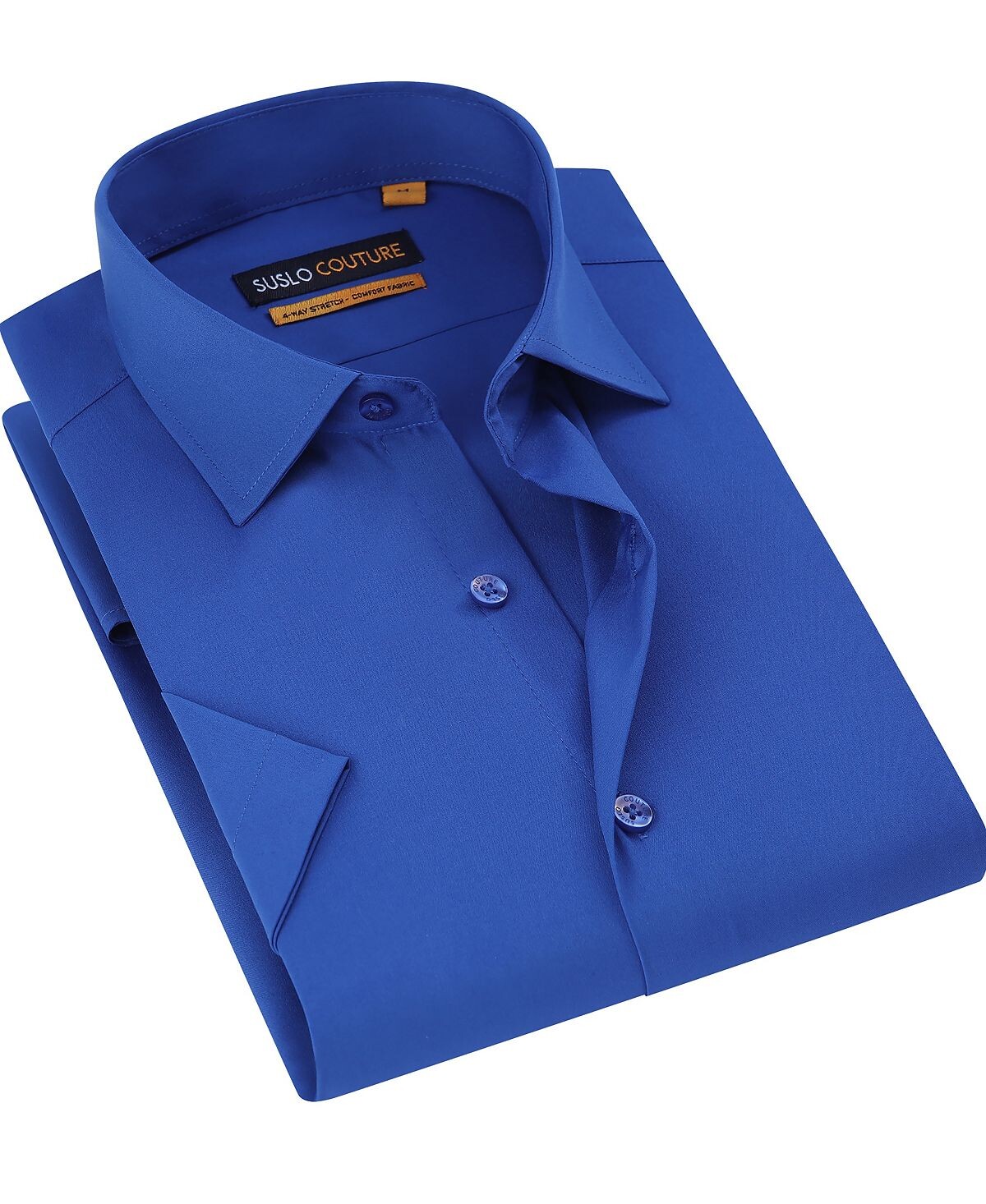 Мужская приталенная рубашка с короткими рукавами и однотонной рубашкой на пуговицах Suslo Couture
Мужская приталенная рубашка с короткими рукавами и однотонной рубашкой на пуговицах Suslo Couture