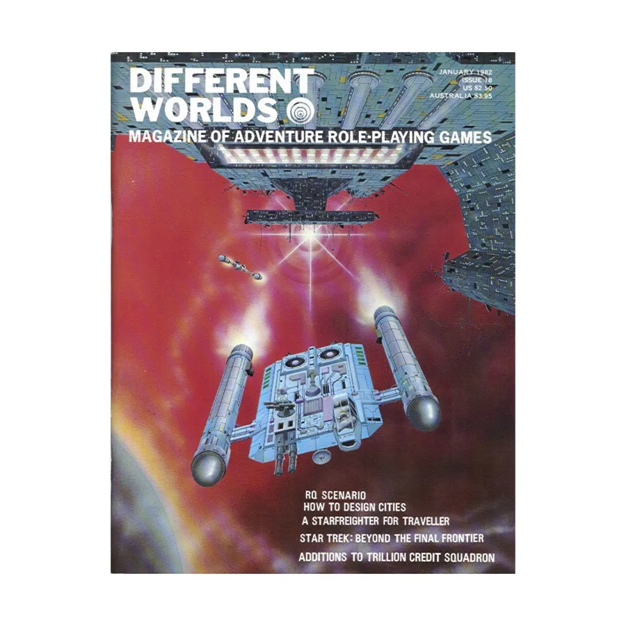 Журнал #18 "RuneQuest Module, Star Trek - Beyond the Final Frontier", Different Worlds Magazine
Журнал #18 "RuneQuest Module, Star Trek - Beyond the Final Frontier", Different Worlds Magazine