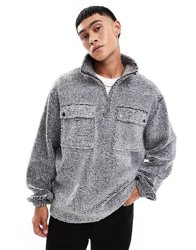 Толстовка свободного покроя с застежкой-молнией на половину длины, серого меланжевого цвета ASOS DESIGN
Толстовка свободного покроя с застежкой-молнией на половину длины, серого меланжевого цвета ASOS DESIGN