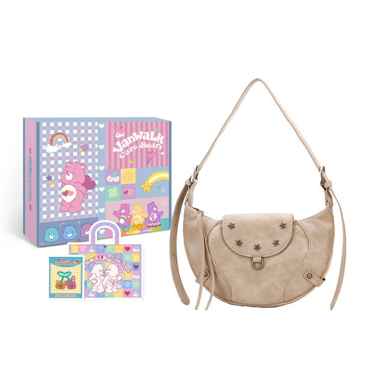 Сумка через плечо PU Портативная Одноплечевая Классическая Женская Серебристо-Серая/Бежево-Абрикосовая/Черная VANWALK Звезды Серебристо-Серая