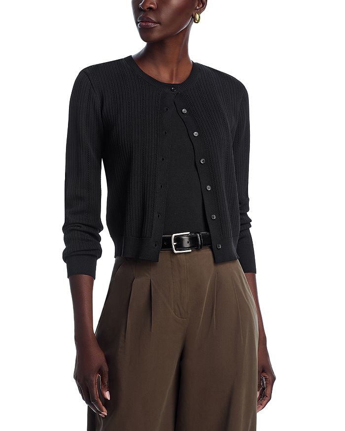 Кардиган с ажурной вязкой Pointelle WAYF, черный
Кардиган с ажурной вязкой Pointelle WAYF, черный