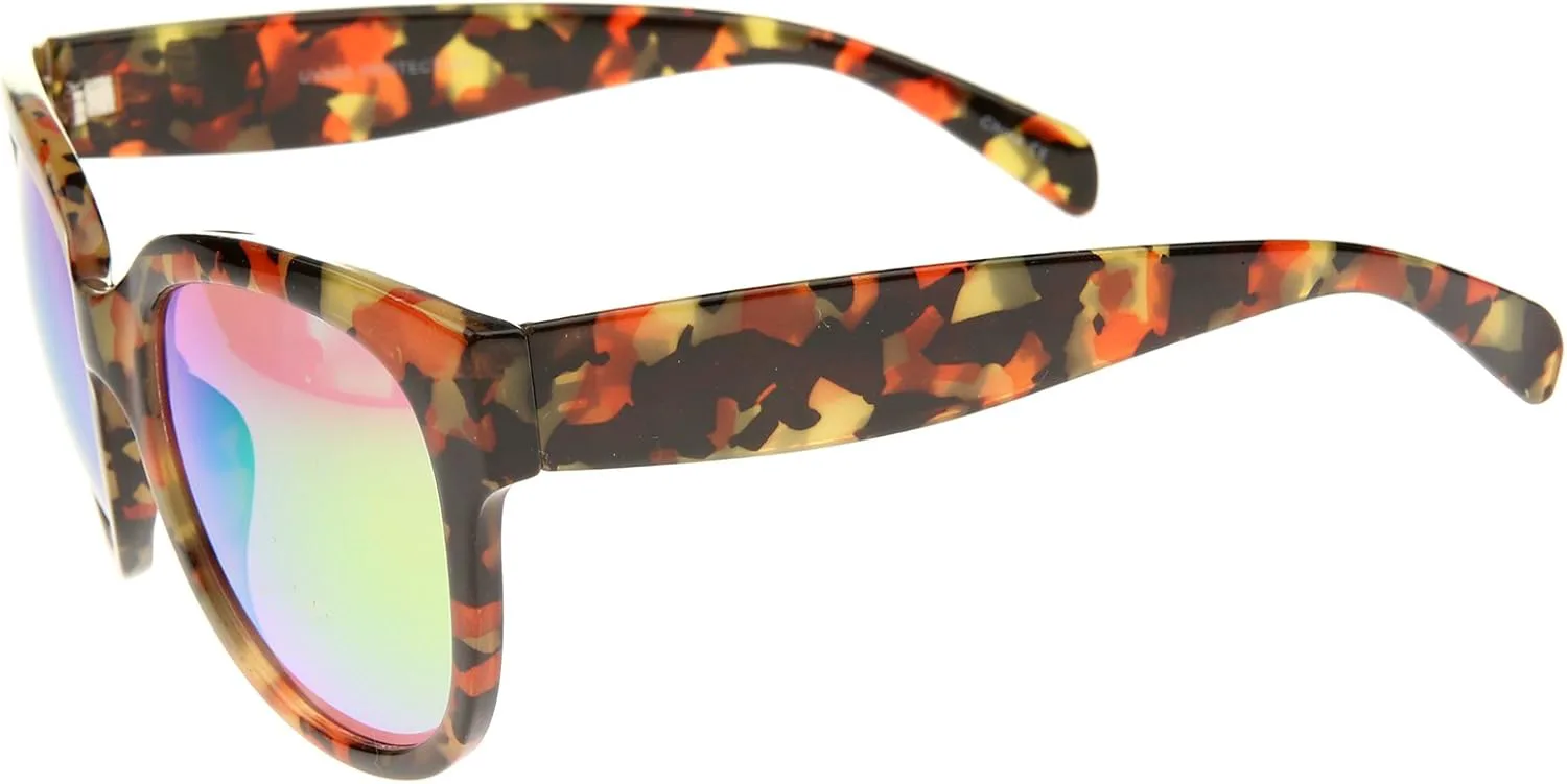 Солнцезащитные очки zeroUV Oversize Block Tortoise с толстой оправой и зеркальными линзами, круглые, в роговой оправе, 55 мм, Orange-block-tortoise / Pink Mirror
Солнцезащитные очки zeroUV Oversize Block Tortoise с толстой оправой и зеркальными линзами, круглые, в роговой оправе, 55 мм, Orange-block-tortoise / Pink Mirror