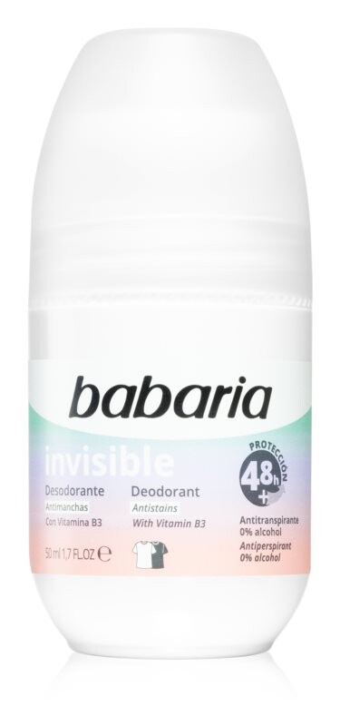 Шариковый антиперспирант против белых и желтых следов Babaria Deodorant Invisible
Шариковый антиперспирант против белых и желтых следов Babaria Deodorant Invisible
