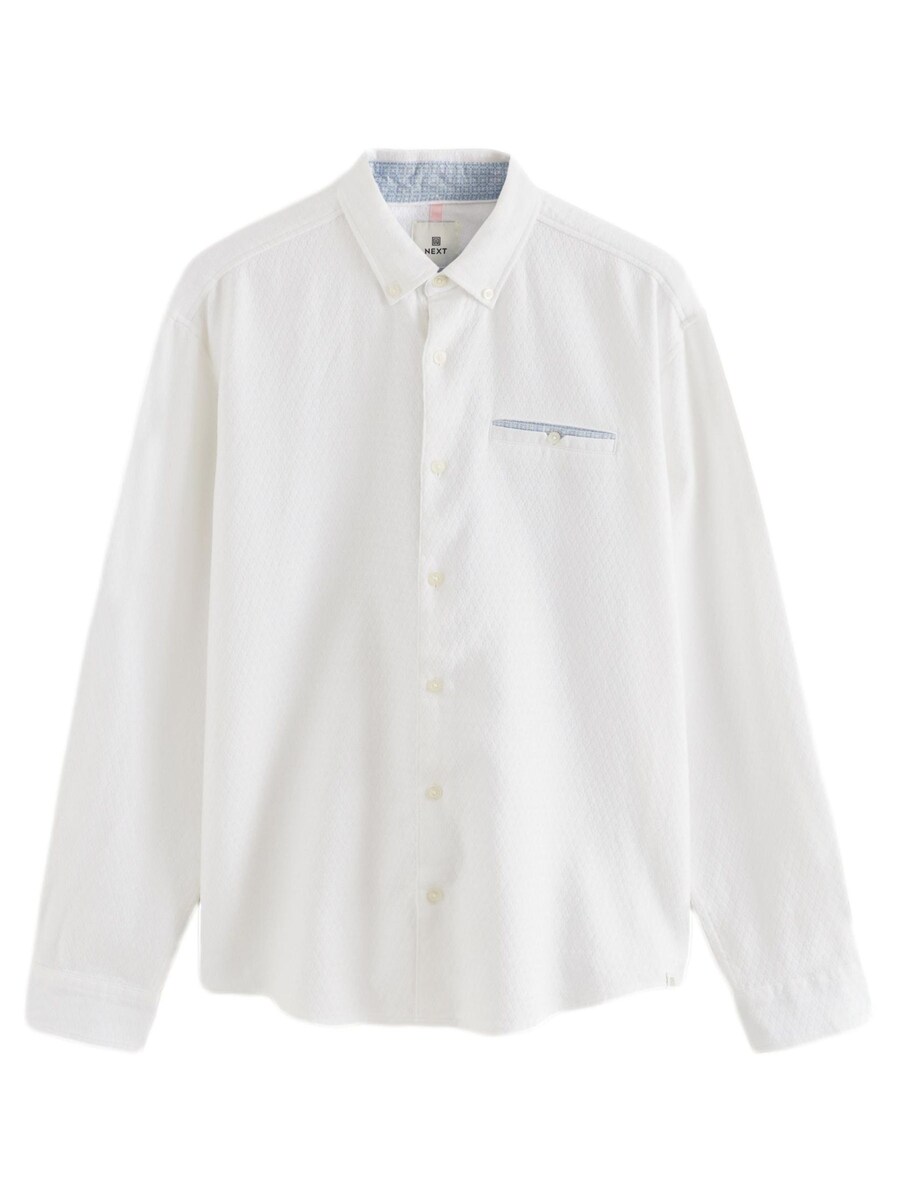 Рубашка обычного кроя на пуговицах Next, белый
Рубашка обычного кроя на пуговицах Next, белый