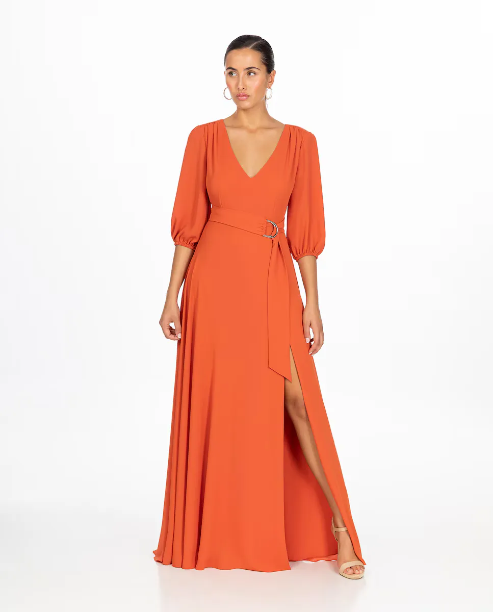 Длинное платье с разрезом по бокам Sonia Peña, оранжевый
Длинное платье с разрезом по бокам Sonia Peña, оранжевый