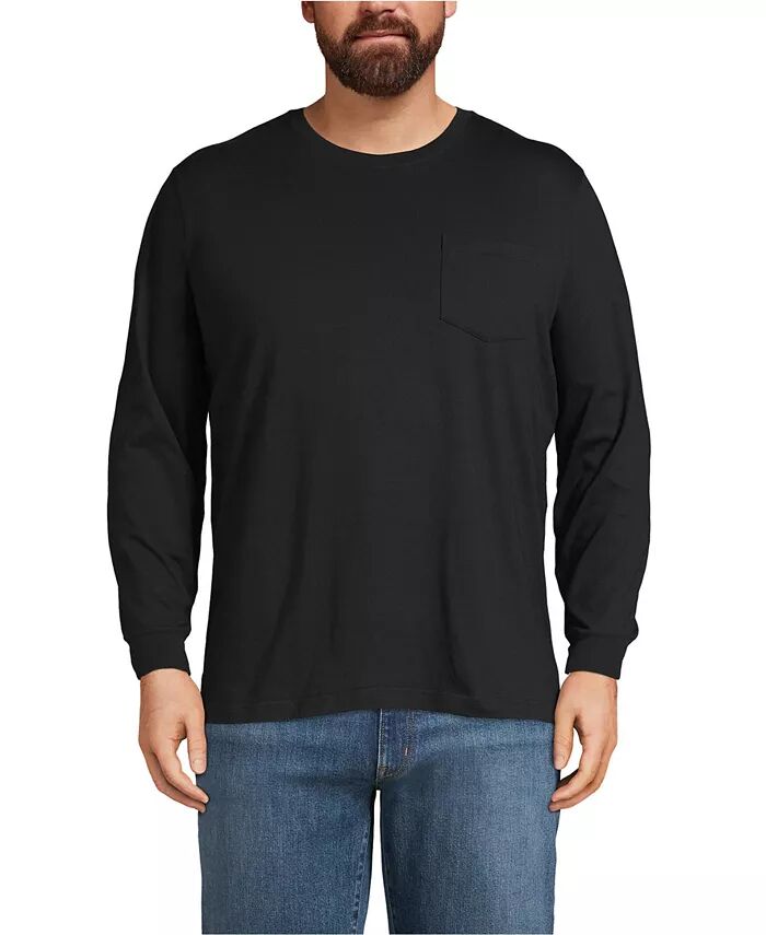 Футболка с длинным рукавом Big & Tall Super-T с карманом Lands' End, черный
Футболка с длинным рукавом Big & Tall Super-T с карманом Lands' End, черный