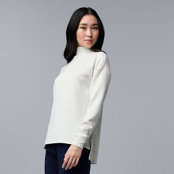 Небольшой топ-бикини с длинными рукавами и высоким воротником. Simply Vera Vera Wang, Natural Speckled Scuba
Небольшой топ-бикини с длинными рукавами и высоким воротником. Simply Vera Vera Wang, Natural Speckled Scuba