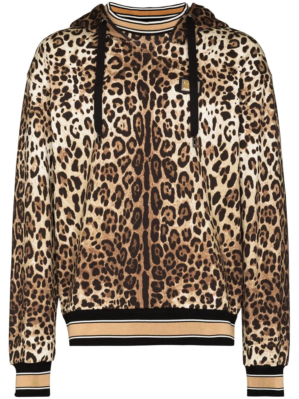 Худи с леопардовым принтом DOLCE & GABBANA, черный 
Худи с леопардовым принтом DOLCE & GABBANA, черный