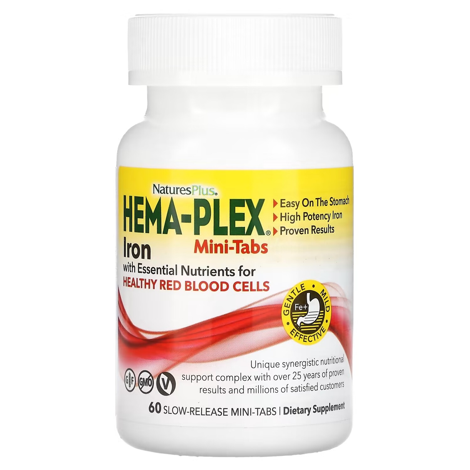 NaturesPlus Hema-Plex Iron with Essential Nutrients for Healthy Red Blood Cells, 60 таблеток
NaturesPlus Hema-Plex Iron with Essential Nutrients for Healthy Red Blood Cells, 60 таблеток