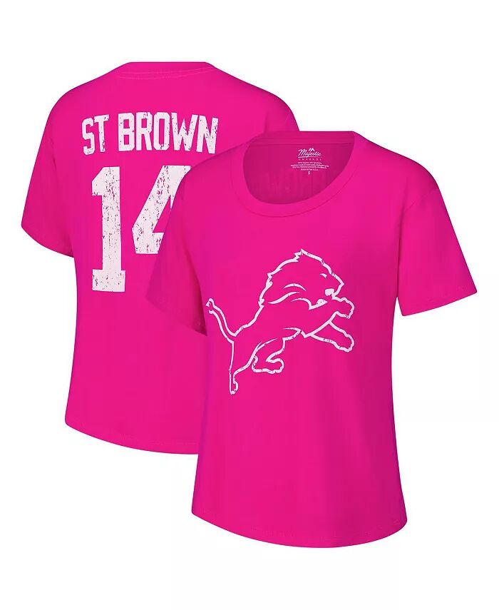 Женская футболка Amon-Ra St. Brown Pink Detroit Lions с именем и номером Majestic
Женская футболка Amon-Ra St. Brown Pink Detroit Lions с именем и номером Majestic