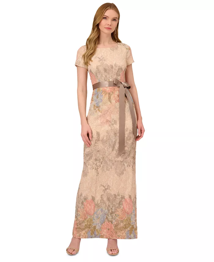 Женское сатиновое платье с коротким рукавом и цветочным принтом Adrianna Papell, коричневый/бежевый
Женское сатиновое платье с коротким рукавом и цветочным принтом Adrianna Papell, коричневый/бежевый