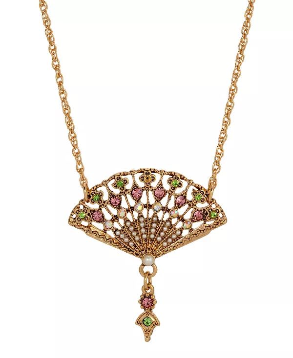 Ожерелье с подвеской в виде хрустального веера 2028, green
Ожерелье с подвеской в виде хрустального веера 2028, green