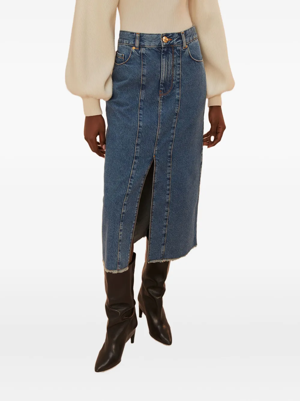 Юбка миди с джинсовыми вставками FARM Rio, синий
Юбка миди с джинсовыми вставками FARM Rio, синий