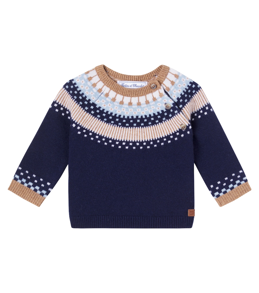Жаккардовый свитер из детской шерсти Tartine et Chocolat, Marine
Жаккардовый свитер из детской шерсти Tartine et Chocolat, Marine