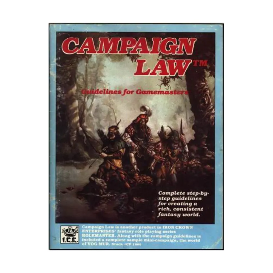 Campaign Law, Rolemaster (1st Edition), мягкая обложка 
Campaign Law, Rolemaster (1st Edition), мягкая обложка