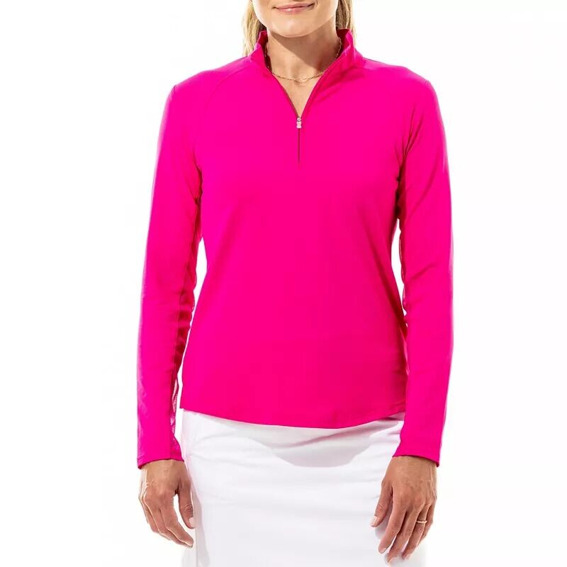 SanSoleil Женская рубашка с длинным рукавом и воротником-стойкой, фуксия
SanSoleil Женская рубашка с длинным рукавом и воротником-стойкой, фуксия