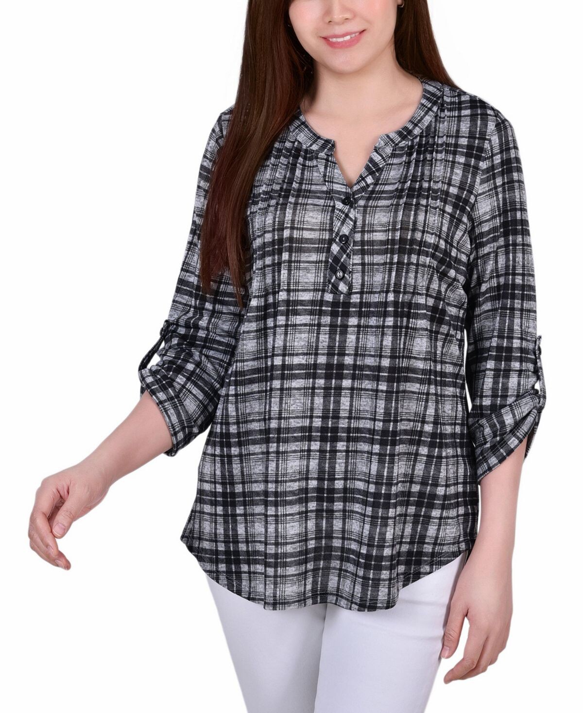 Женский топ с длинными рукавами 3/4 и y-образным вырезом NY Collection, мульти
Женский топ с длинными рукавами 3/4 и y-образным вырезом NY Collection, мульти