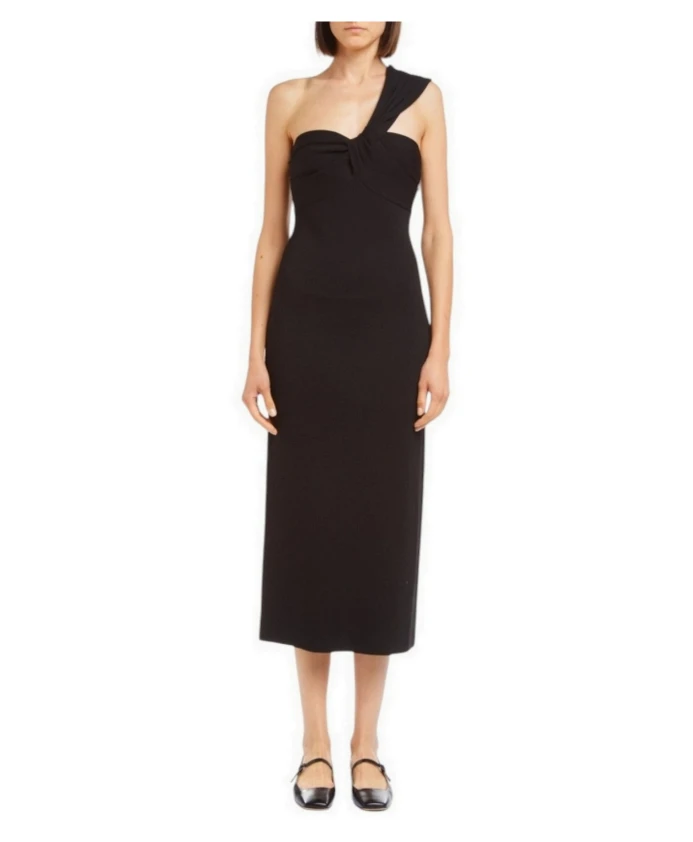 Черное платье на одно плечо с бантом P.A.R.O.S.H., черный
Черное платье на одно плечо с бантом P.A.R.O.S.H., черный