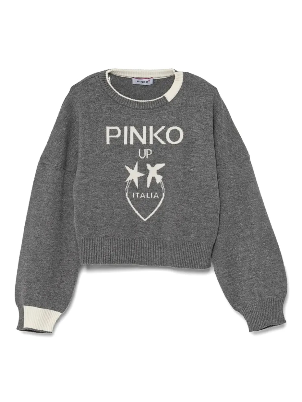 Свитер с логотипом в технике интарсия Pinko Kids, серый
Свитер с логотипом в технике интарсия Pinko Kids, серый