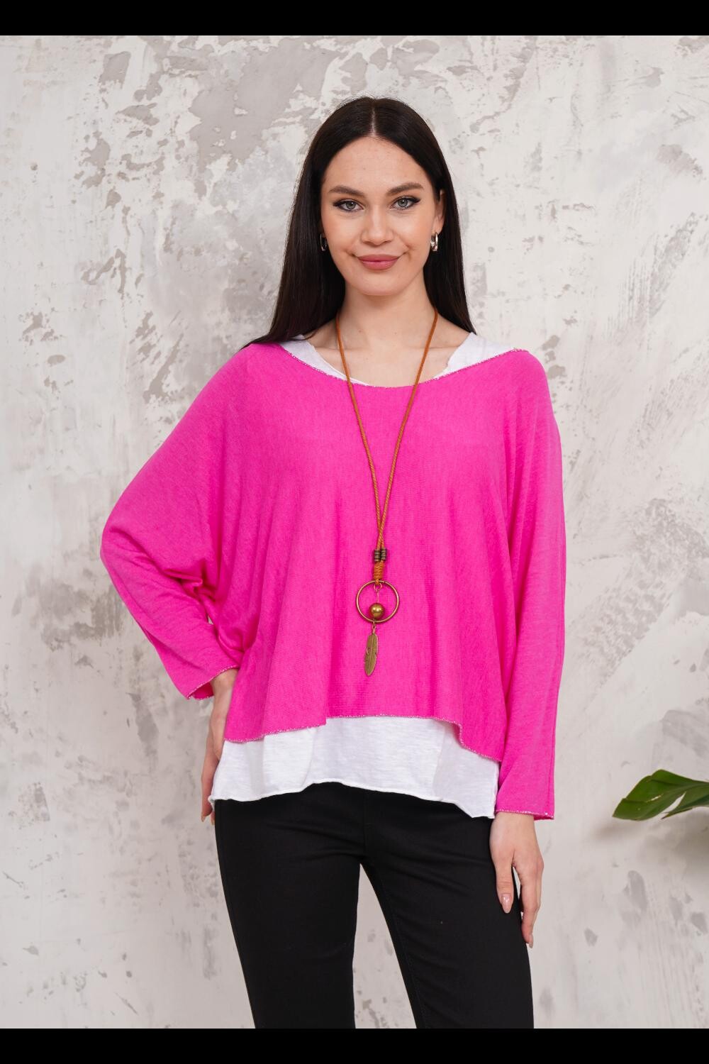 Двухслойный топ оверсайз с длинными рукавами HOXTON GAL, розовый
Двухслойный топ оверсайз с длинными рукавами HOXTON GAL, розовый