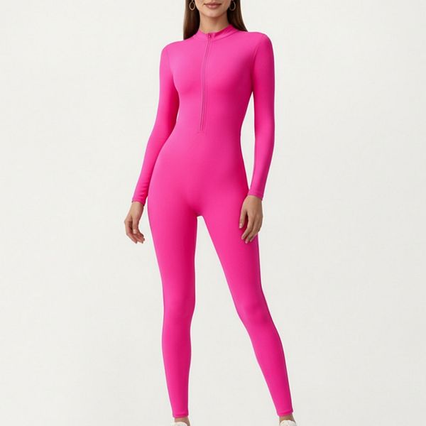 Женский длинный комбинезон с длинным рукавом, передней молнией и облегающим кроем Anna-Kaci, Fuchsia
Женский длинный комбинезон с длинным рукавом, передней молнией и облегающим кроем Anna-Kaci, Fuchsia