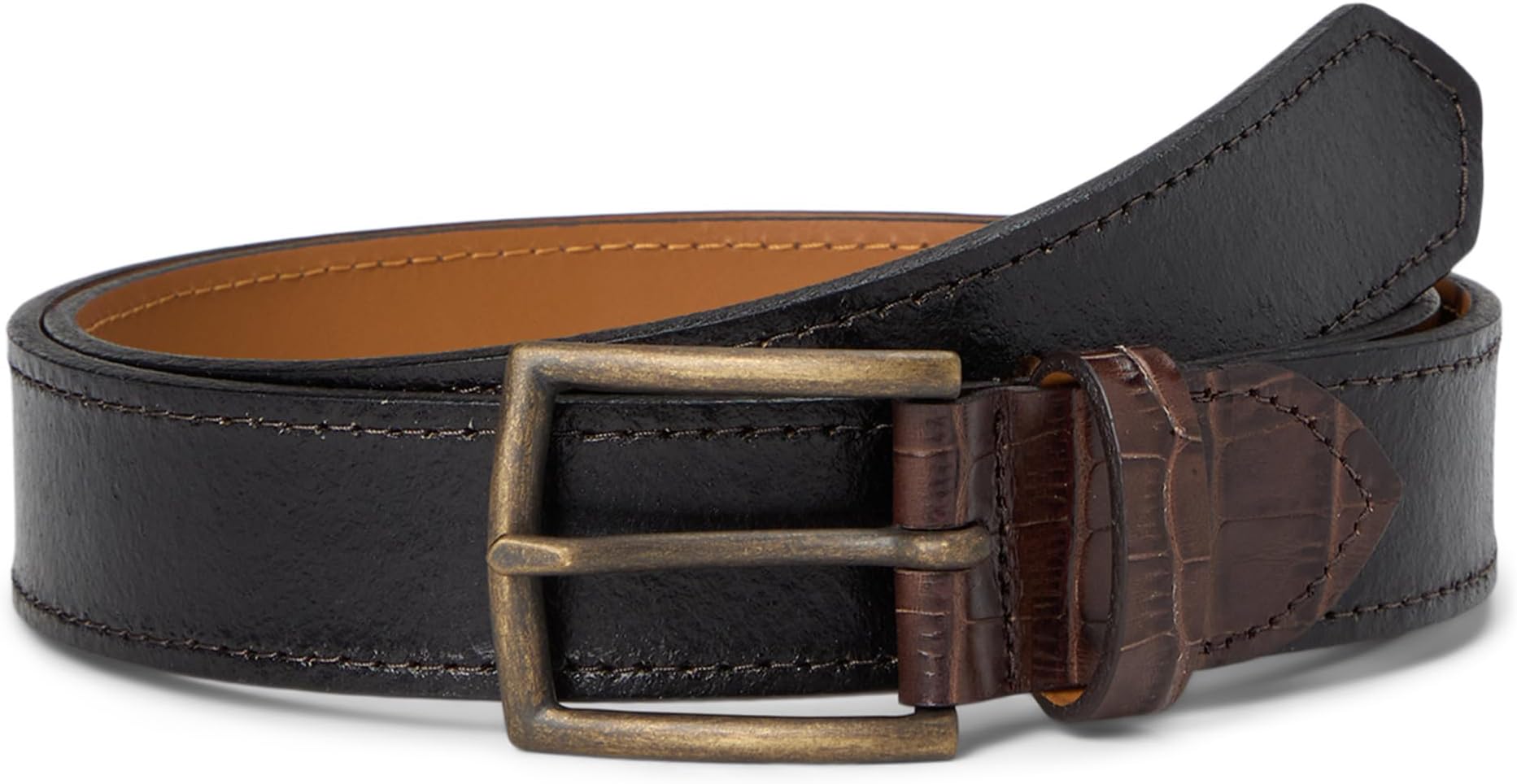 Мужской двухцветный ремень из кожи с тиснением под крокодила Johnston & Murphy, Black
Мужской двухцветный ремень из кожи с тиснением под крокодила Johnston & Murphy, Black