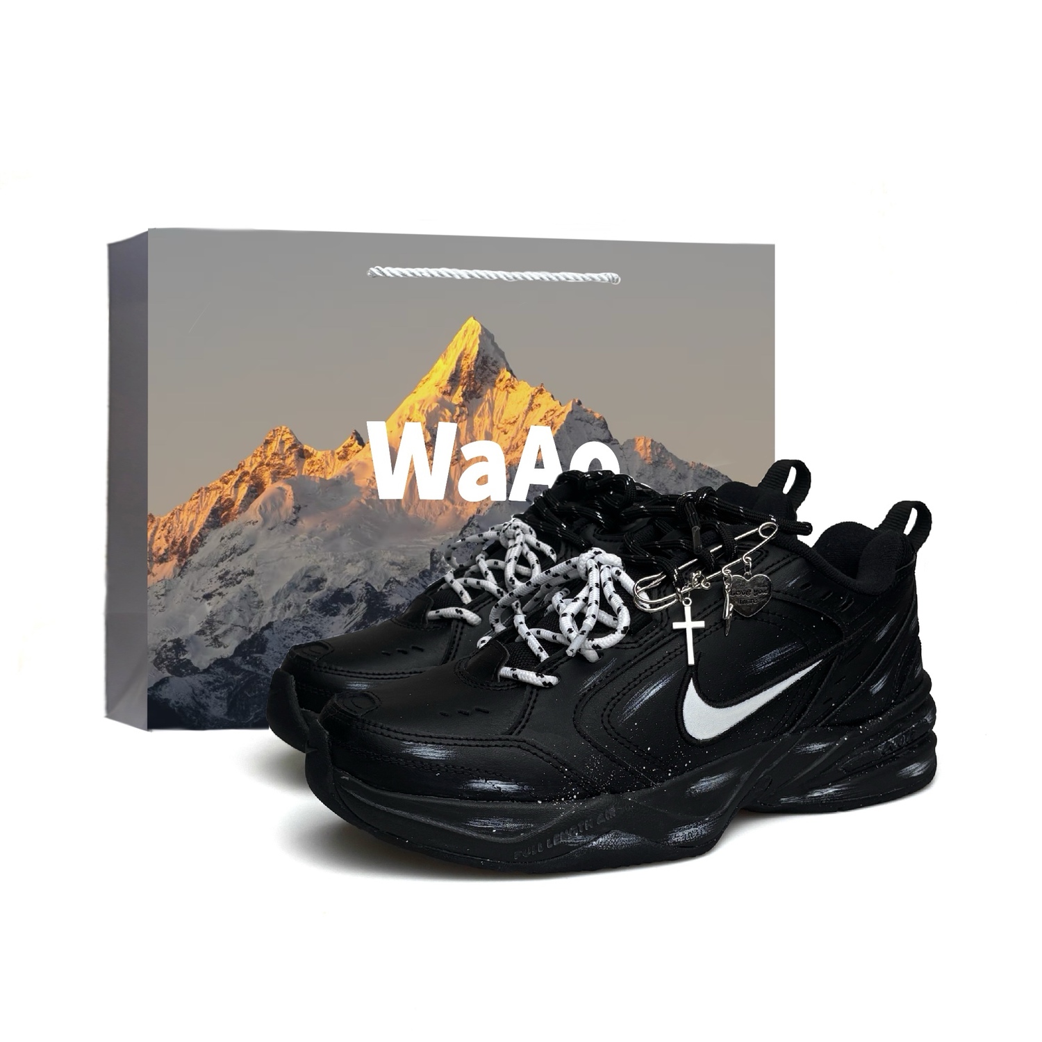 Nike Air Monarch 4 WAO Износостойкие, увеличивающие высоту, термокроссовки, низкие, массивные, унисекс, черный, белый
Nike Air Monarch 4 WAO Износостойкие, увеличивающие высоту, термокроссовки, низкие, массивные, унисекс, черный, белый