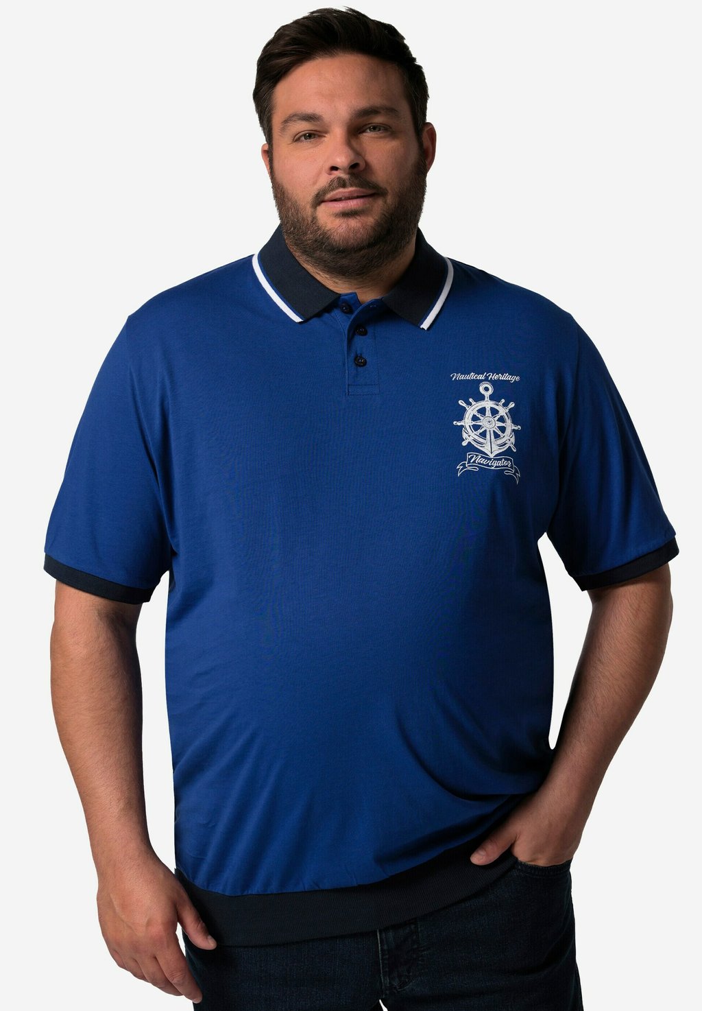 Поло HALBARM BAUCHFIT Men Plus, темно-синий 
Поло HALBARM BAUCHFIT Men Plus, темно-синий