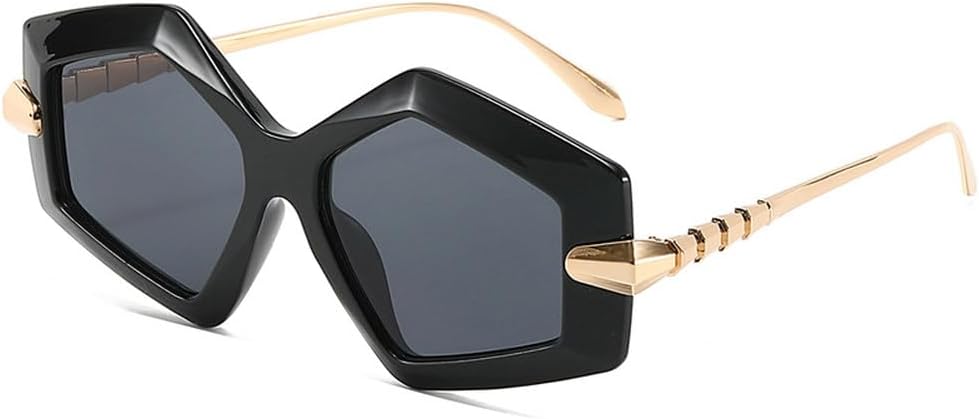 Качественные солнцезащитные очки из металлического сплава с нестандартными дужками, модные женские очки с геометрическим многоугольным рисунком, защита от ультрафиолета UV400 TKKTLLT, Black Gray
Качественные солнцезащитные очки из металлического сплава с нестандартными дужками, модные женские очки с геометрическим многоугольным рисунком, защита от ультрафиолета UV400 TKKTLLT, Black Gray