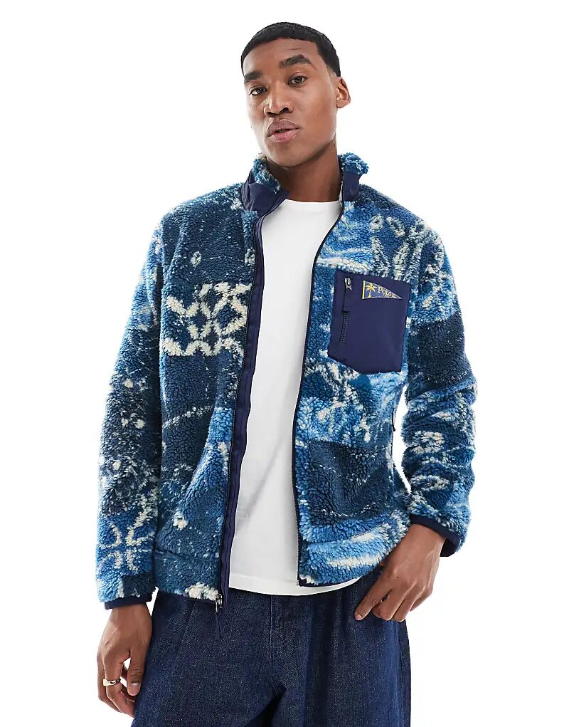 Индиго шибори-принт борг толстовка с застежкой-молнией на половину длины темно-синего цвета Polo Ralph Lauren
Индиго шибори-принт борг толстовка с застежкой-молнией на половину длины темно-синего цвета Polo Ralph Lauren