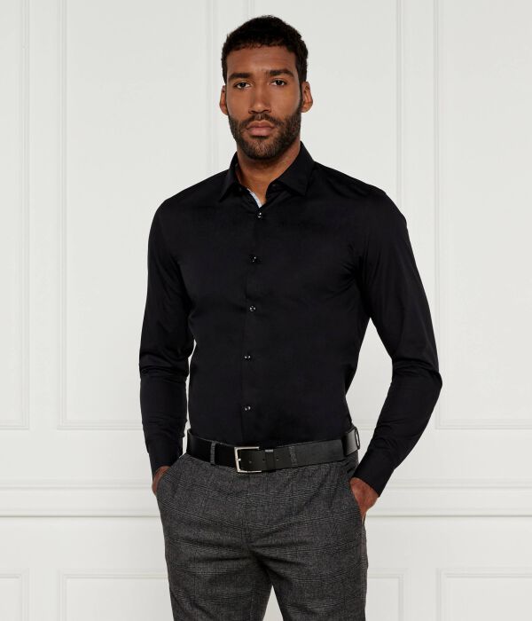 Рубашка мужская Hugo однотонная хлопковая, черный
Рубашка мужская Hugo однотонная хлопковая, черный