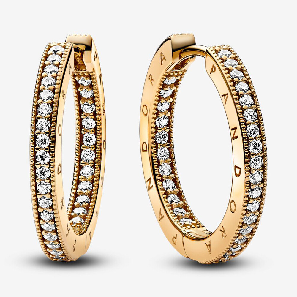 Серьги Pandora Signature Logo & Pavé, золото
Серьги Pandora Signature Logo & Pavé, золото