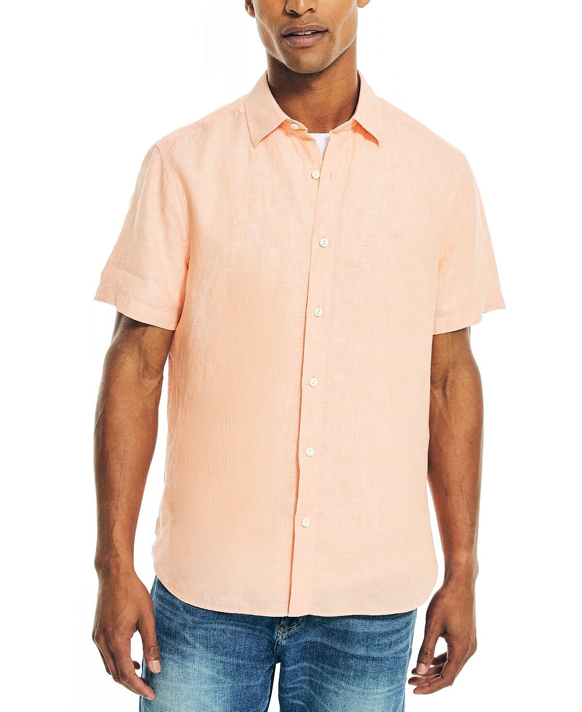 Мужская однотонная льняная рубашка классического кроя с короткими рукавами Nautica, мульти
Мужская однотонная льняная рубашка классического кроя с короткими рукавами Nautica, мульти