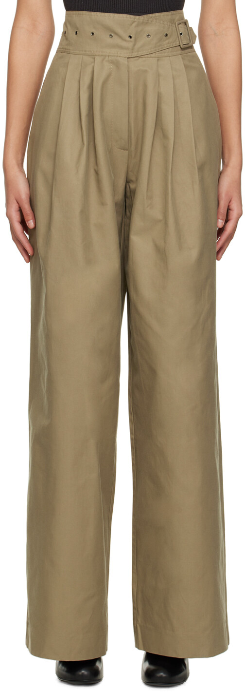 Брюки цвета хаки из шерсти Birrot
Брюки цвета хаки из шерсти Birrot