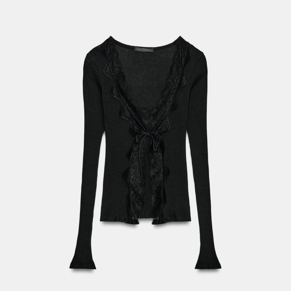 Кардиган Zara Combined Ribbed, черный
Кардиган Zara Combined Ribbed, черный