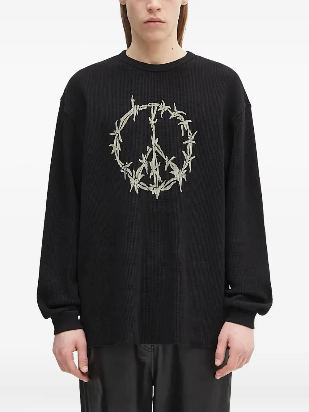 Футболка с длинными рукавами из вафельной вязки Aries, черный
Футболка с длинными рукавами из вафельной вязки Aries, черный