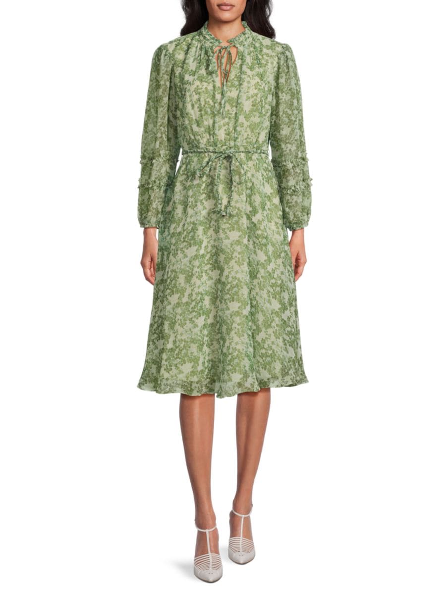 Платье миди с принтом и завязкой на талии Mikael Aghal, цвет Green Multi
Платье миди с принтом и завязкой на талии Mikael Aghal, цвет Green Multi